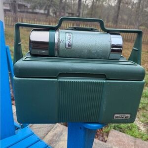 Vintage Stanley Metal Lunch Box w/ Stanley Thermos| Classic Green Steel | USA